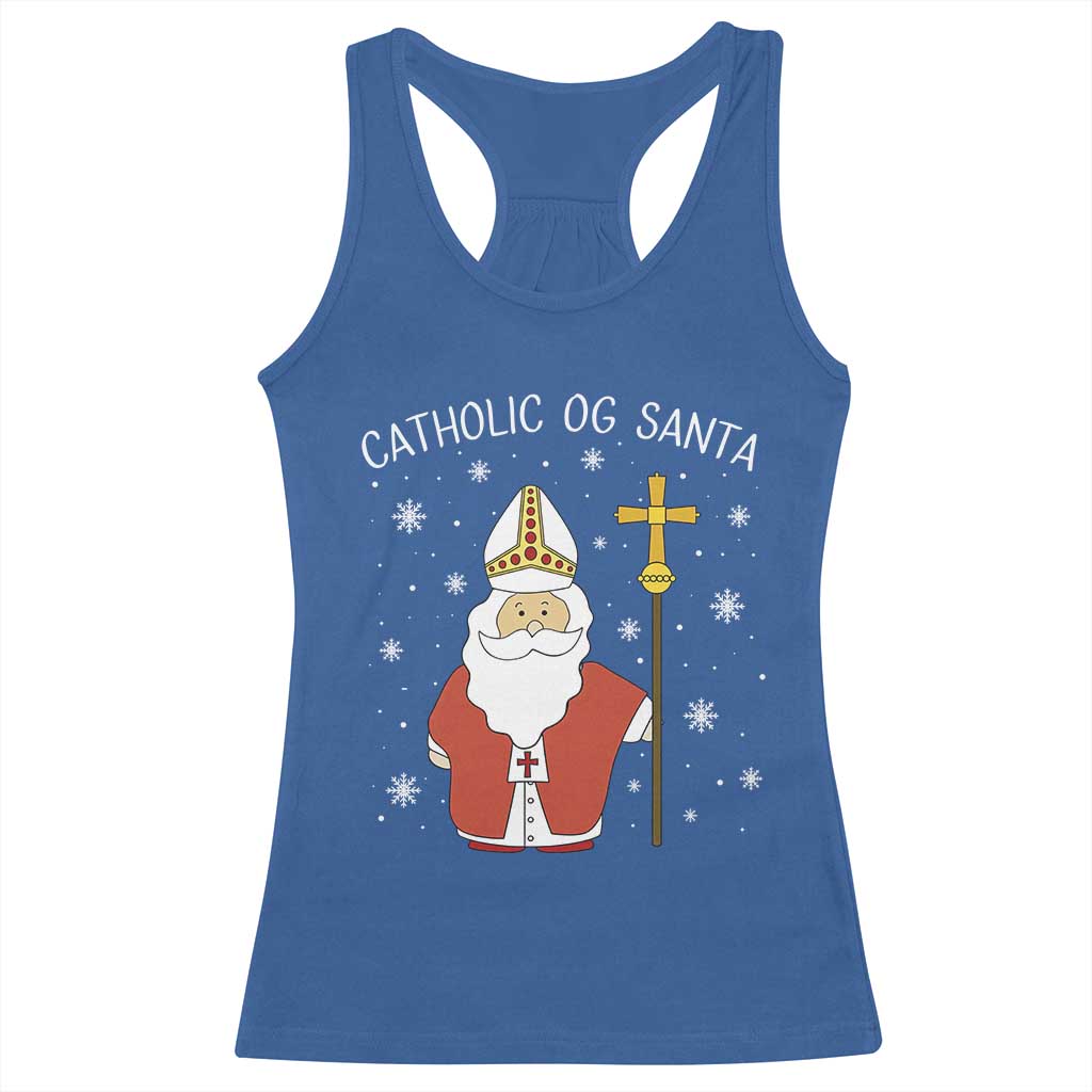 Saint Nicholas Catholic Christmas Racerback Tank Top - Wonder Print Shop