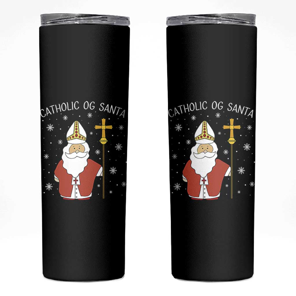 Saint Nicholas Catholic Christmas Skinny Tumbler - Wonder Print Shop