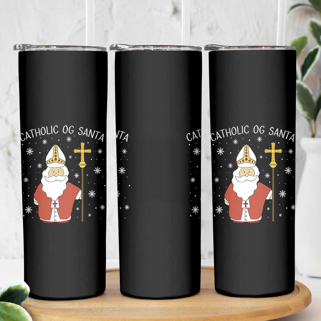Saint Nicholas Catholic Christmas Skinny Tumbler - Wonder Print Shop