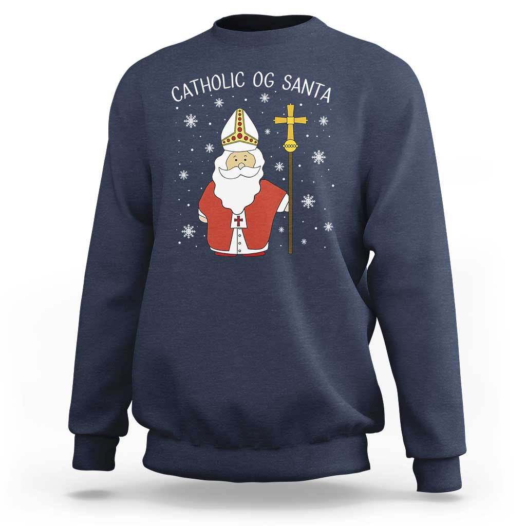 Saint Nicholas Catholic Christmas Sweatshirt - Wonder Print Shop