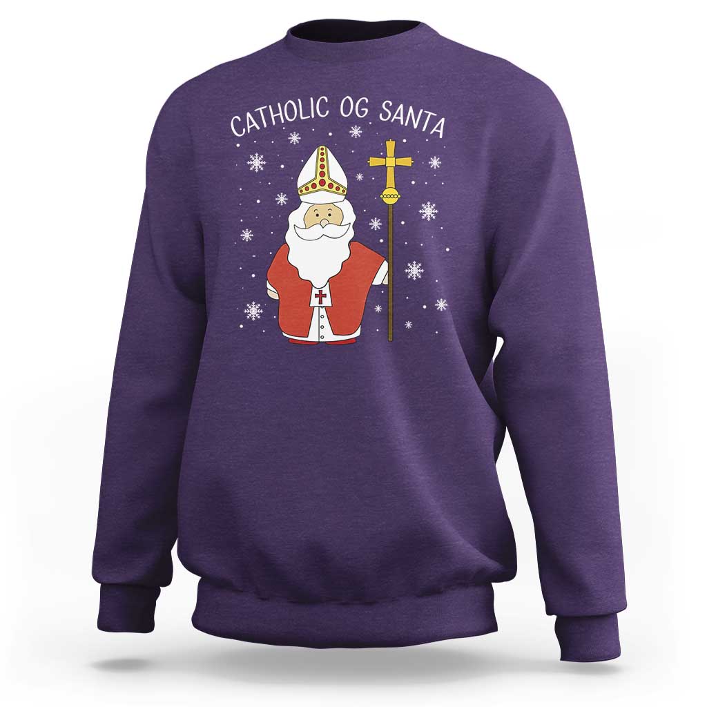 Saint Nicholas Catholic Christmas Sweatshirt - Wonder Print Shop