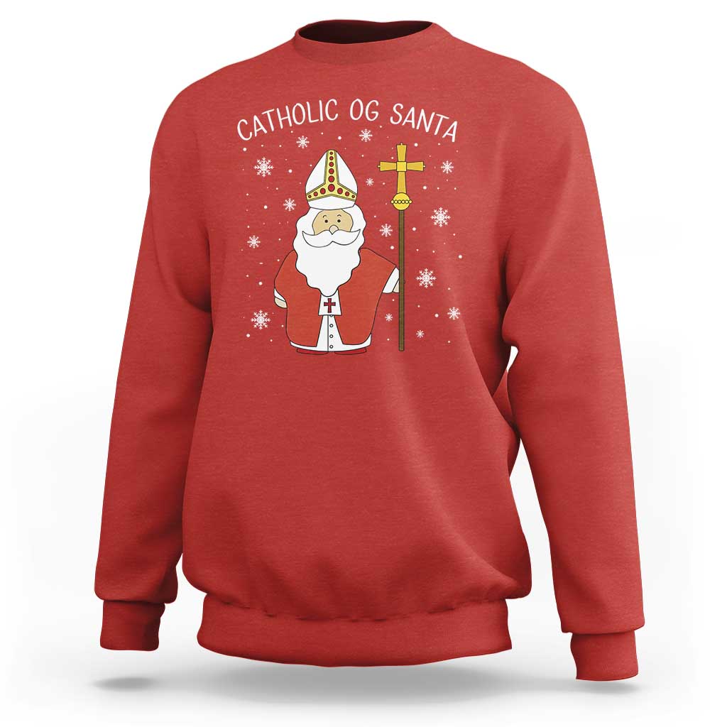 Saint Nicholas Catholic Christmas Sweatshirt - Wonder Print Shop