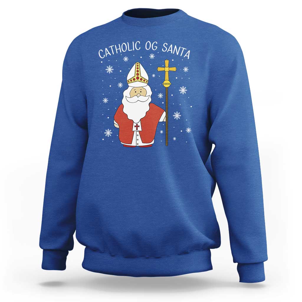 Saint Nicholas Catholic Christmas Sweatshirt - Wonder Print Shop