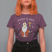 Saint Nicholas Catholic Christmas T Shirt For Women - Wonder Print Shop