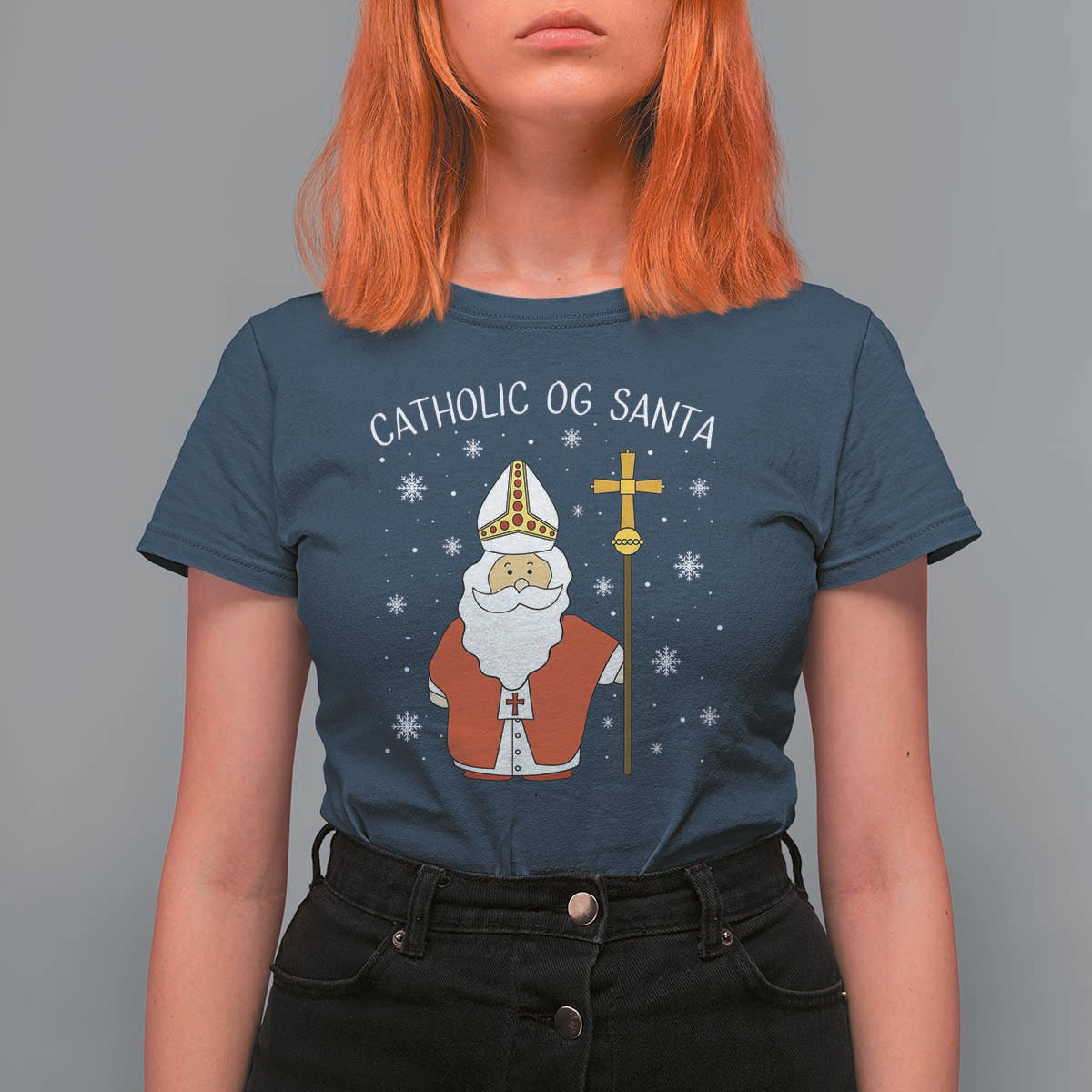 Saint Nicholas Catholic Christmas T Shirt For Women - Wonder Print Shop