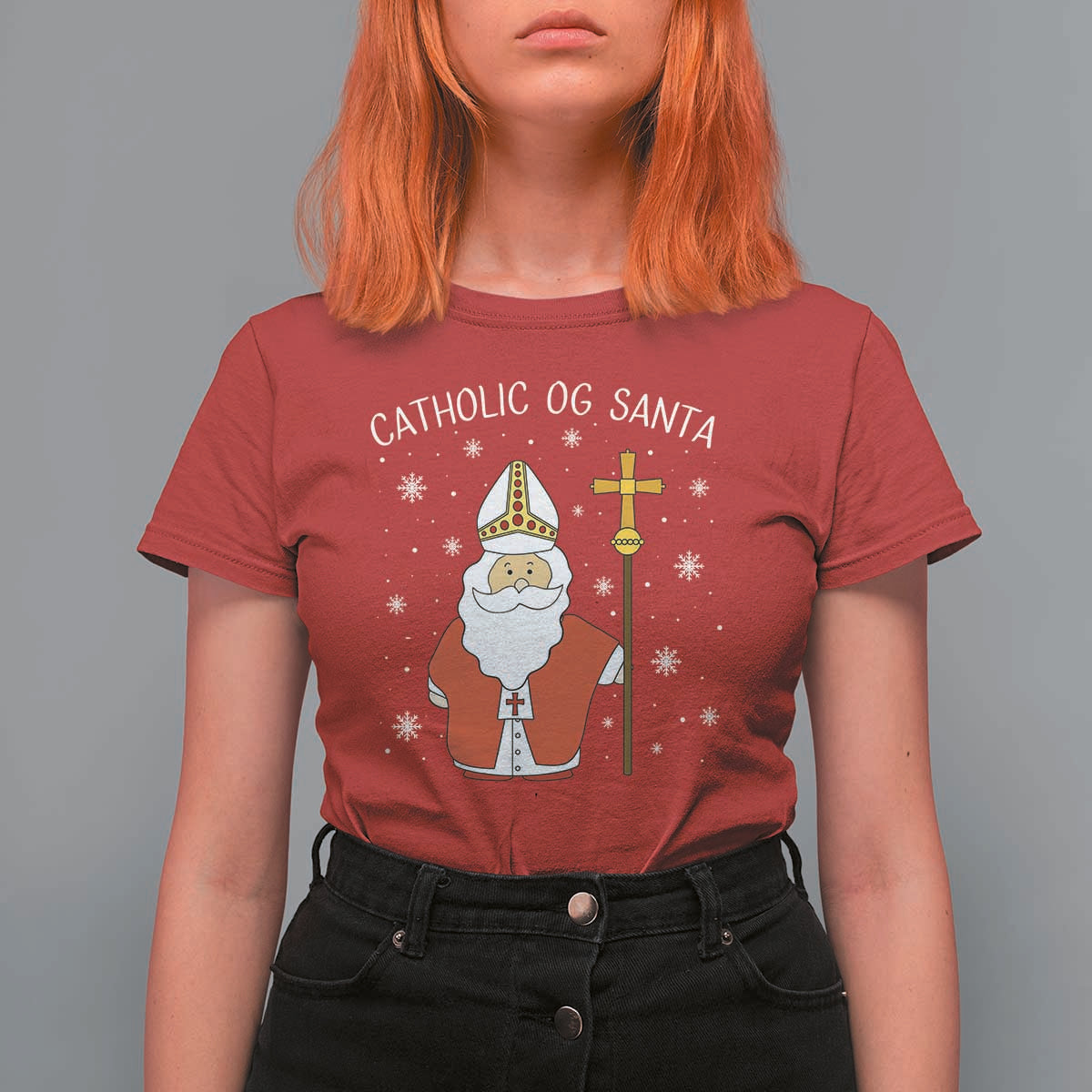 Saint Nicholas Catholic Christmas T Shirt For Women - Wonder Print Shop