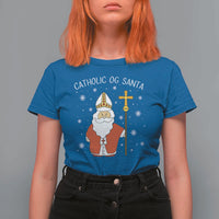 Saint Nicholas Catholic Christmas T Shirt For Women - Wonder Print Shop