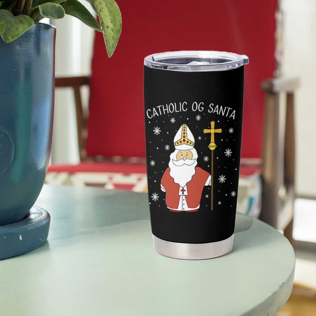 Saint Nicholas Catholic Christmas Tumbler Cup - Wonder Print Shop
