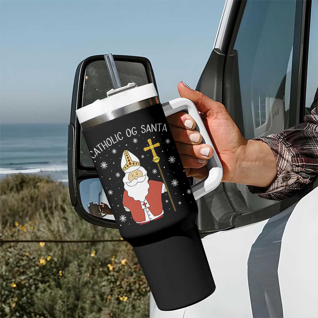 Saint Nicholas Catholic Christmas Tumbler With Handle - Wonder Print Shop