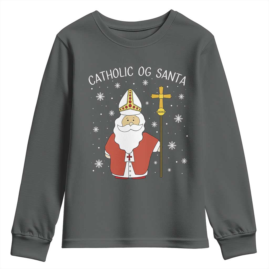 Saint Nicholas Catholic Christmas Youth Sweatshirt - Wonder Print Shop