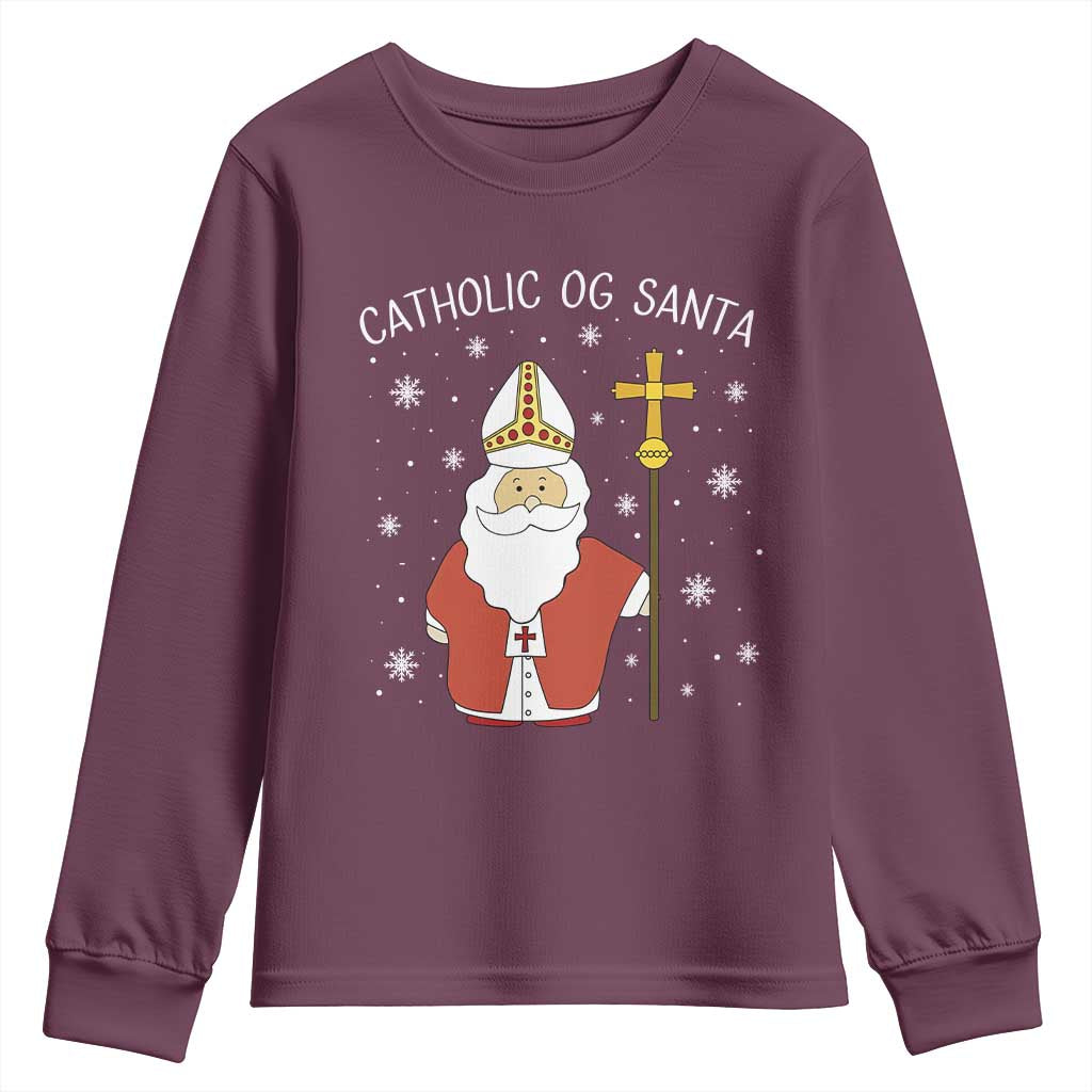 Saint Nicholas Catholic Christmas Youth Sweatshirt - Wonder Print Shop