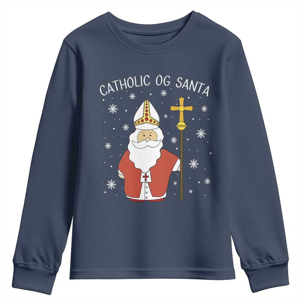 Saint Nicholas Catholic Christmas Youth Sweatshirt - Wonder Print Shop