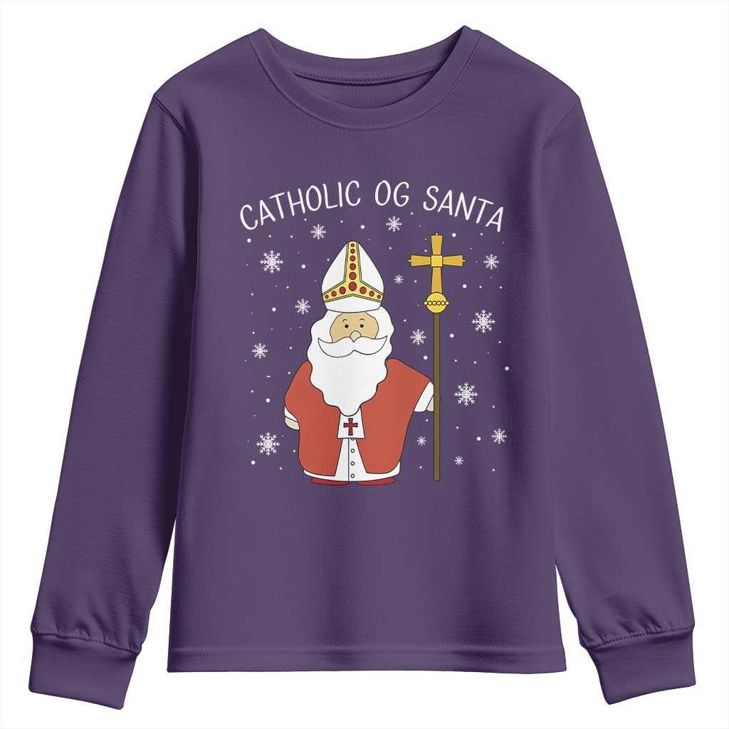 Saint Nicholas Catholic Christmas Youth Sweatshirt - Wonder Print Shop