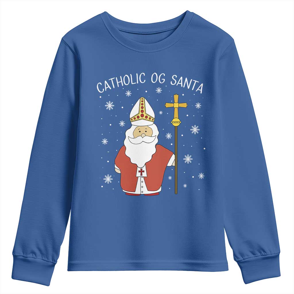 Saint Nicholas Catholic Christmas Youth Sweatshirt - Wonder Print Shop