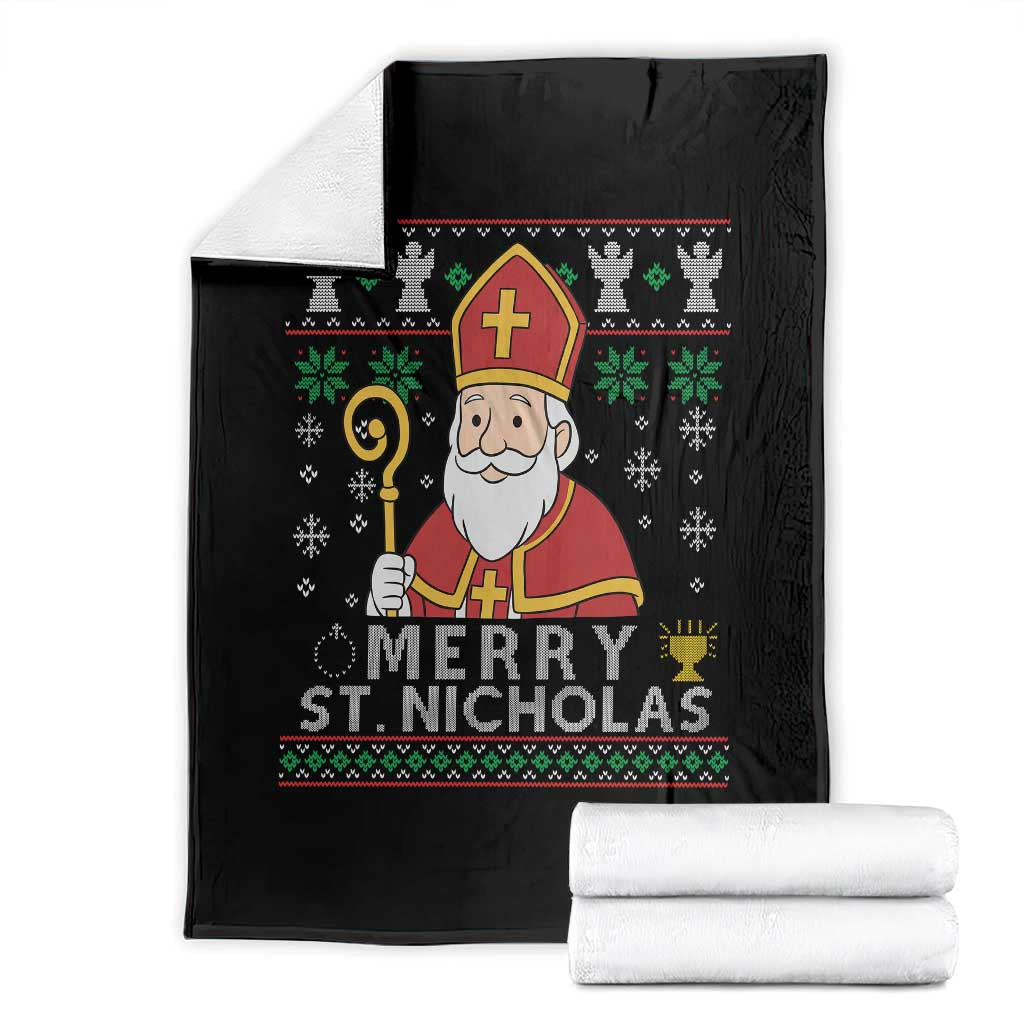 Saint Nicholas Santa Claus Christmas Throw Blanket - Wonder Print Shop