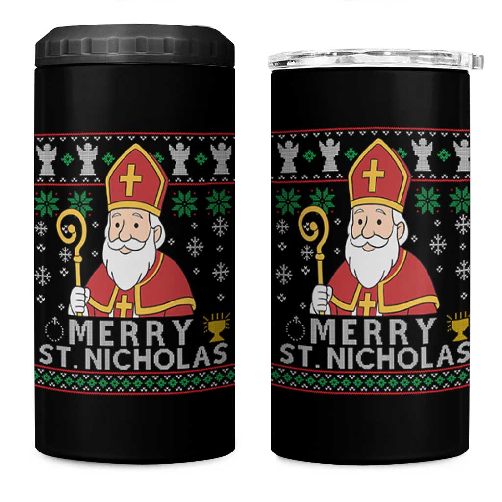 Saint Nicholas Santa Claus Christmas 4 in 1 Can Cooler Tumbler - Wonder Print Shop