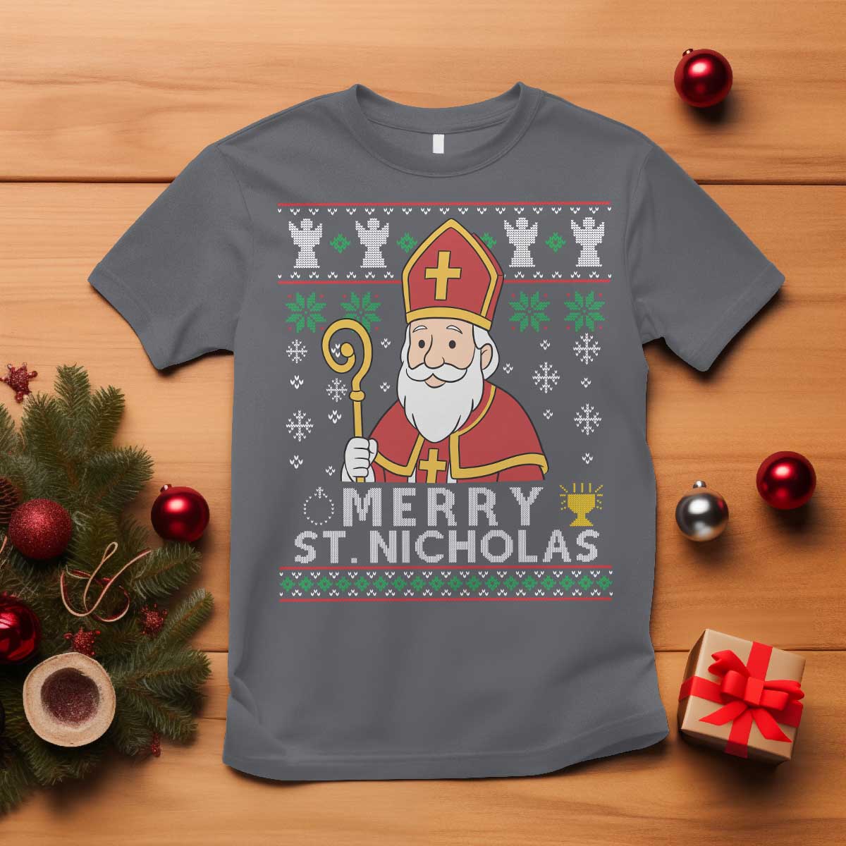 Saint Nicholas Santa Claus Christmas T Shirt - Wonder Print Shop