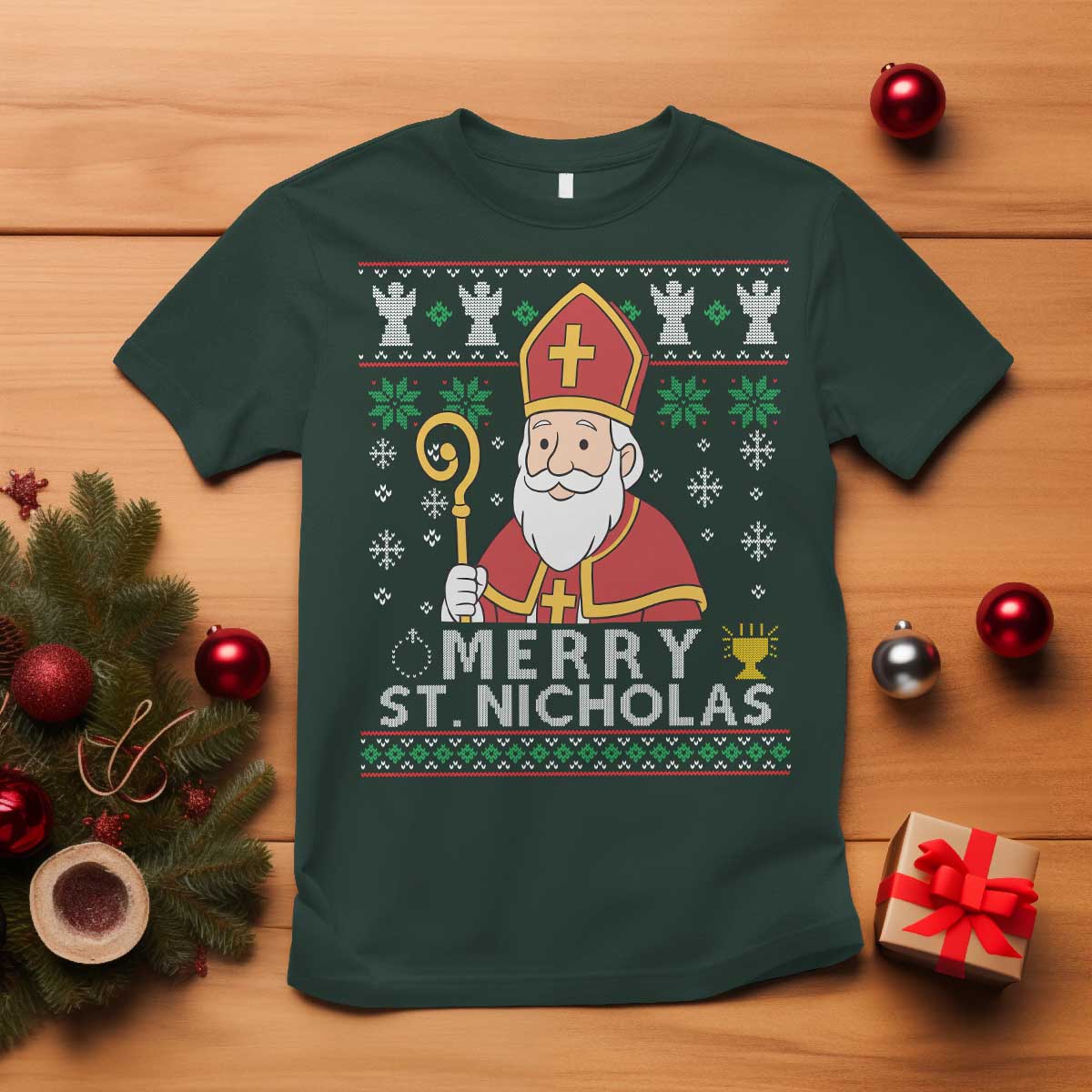Saint Nicholas Santa Claus Christmas T Shirt - Wonder Print Shop