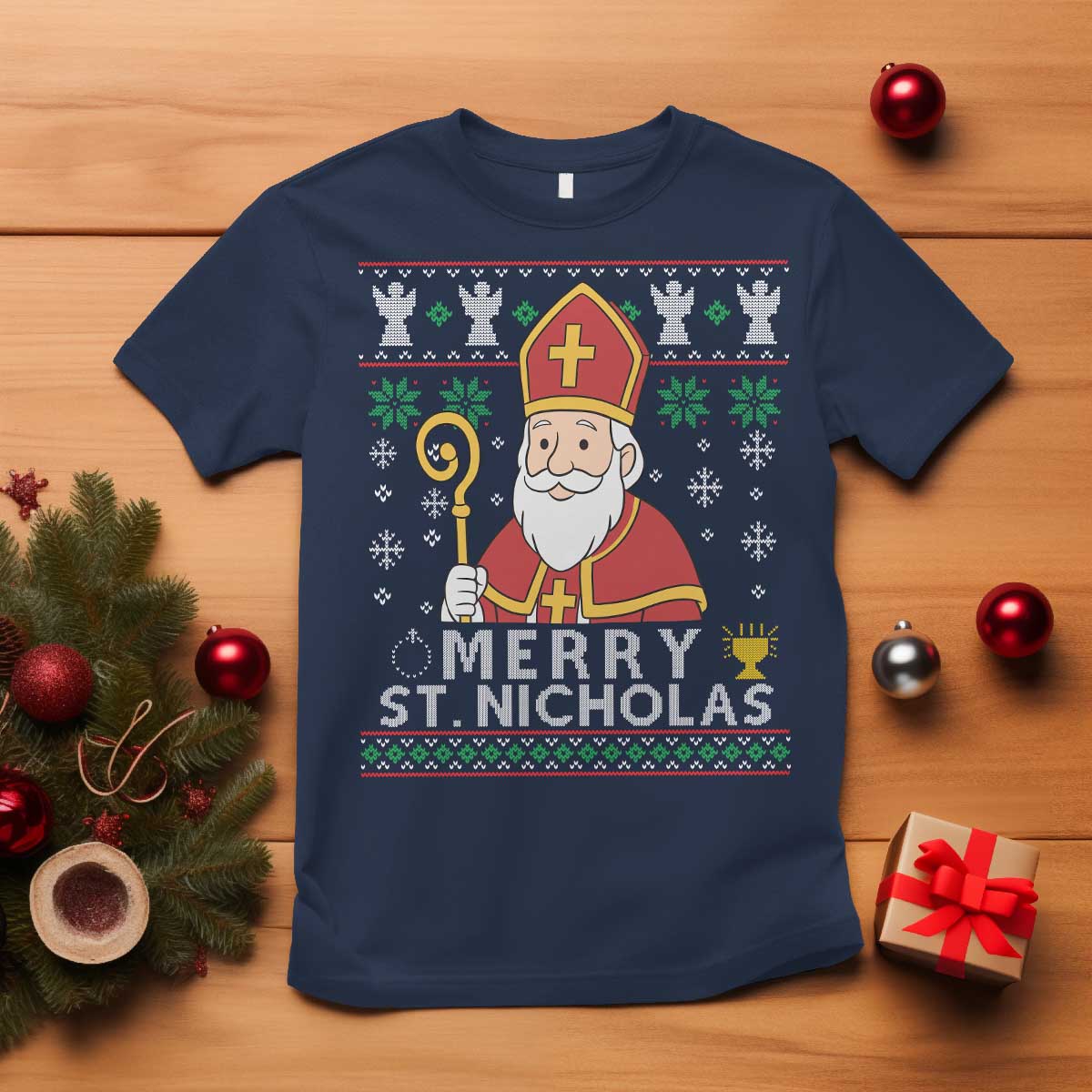 Saint Nicholas Santa Claus Christmas T Shirt - Wonder Print Shop