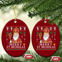 Saint Nicholas Santa Claus Christmas Ceramic Ornament - Wonder Print Shop