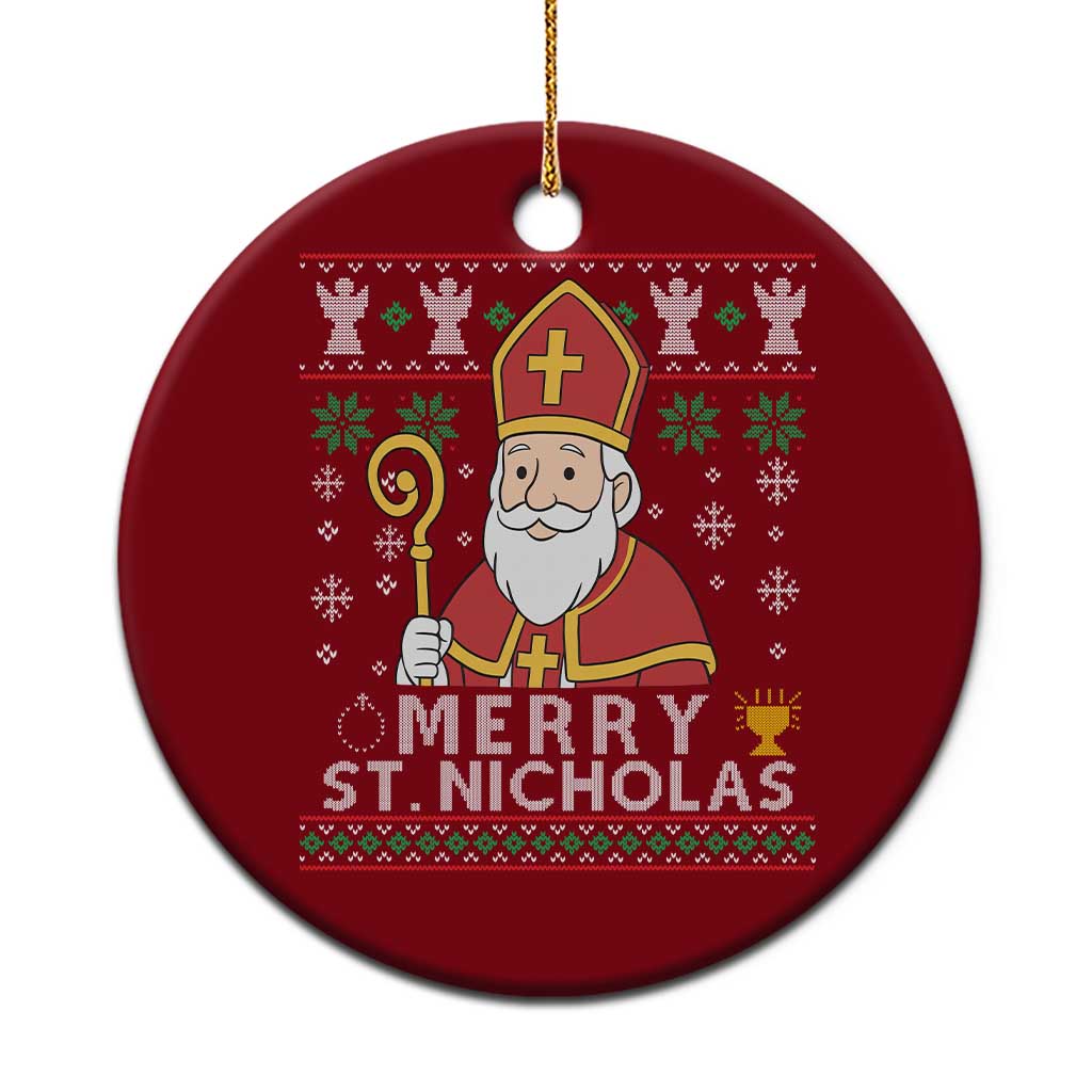 Saint Nicholas Santa Claus Christmas Ceramic Ornament - Wonder Print Shop