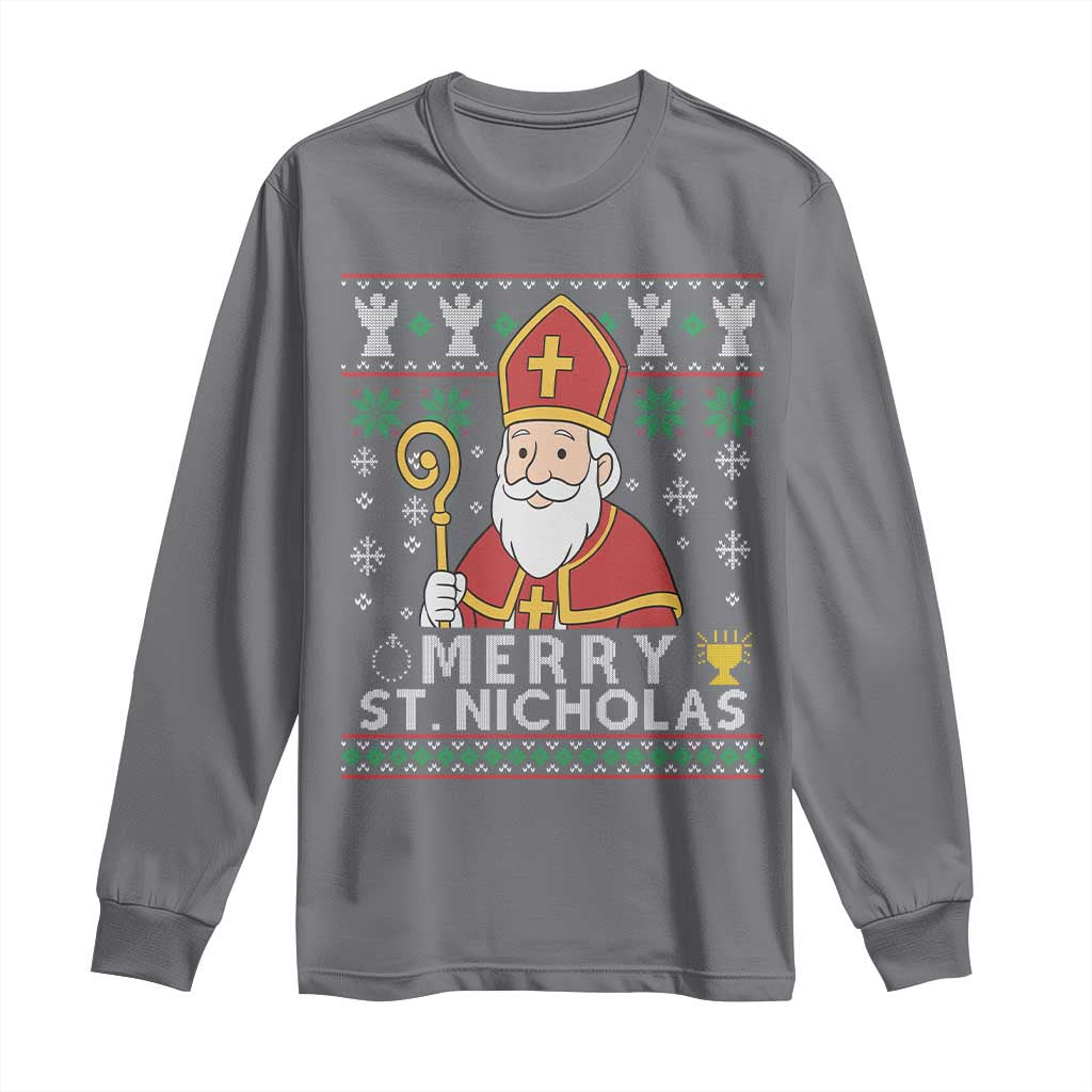 Saint Nicholas Santa Claus Christmas Long Sleeve Shirt - Wonder Print Shop