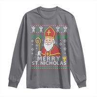 Saint Nicholas Santa Claus Christmas Long Sleeve Shirt - Wonder Print Shop