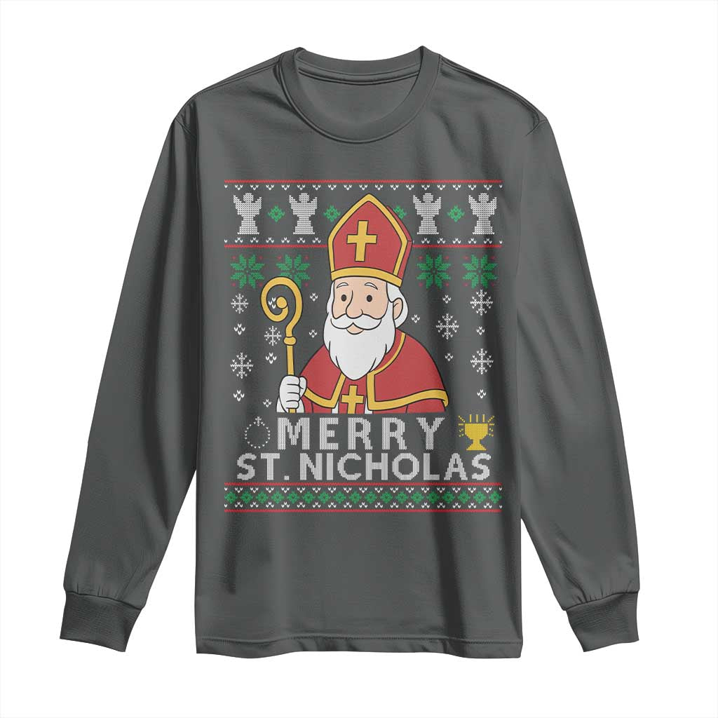 Saint Nicholas Santa Claus Christmas Long Sleeve Shirt - Wonder Print Shop