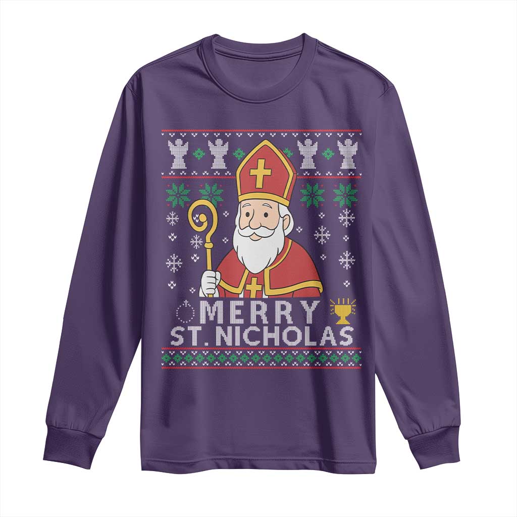 Saint Nicholas Santa Claus Christmas Long Sleeve Shirt - Wonder Print Shop