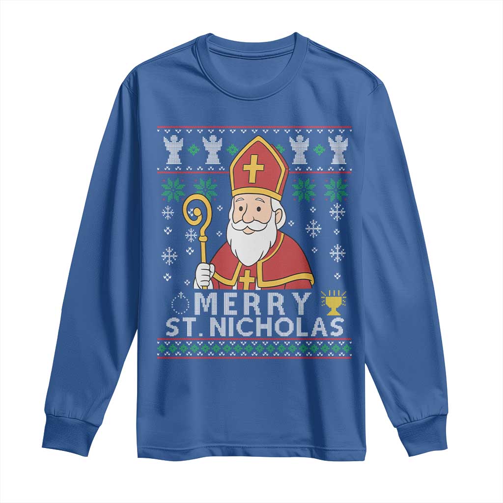 Saint Nicholas Santa Claus Christmas Long Sleeve Shirt - Wonder Print Shop