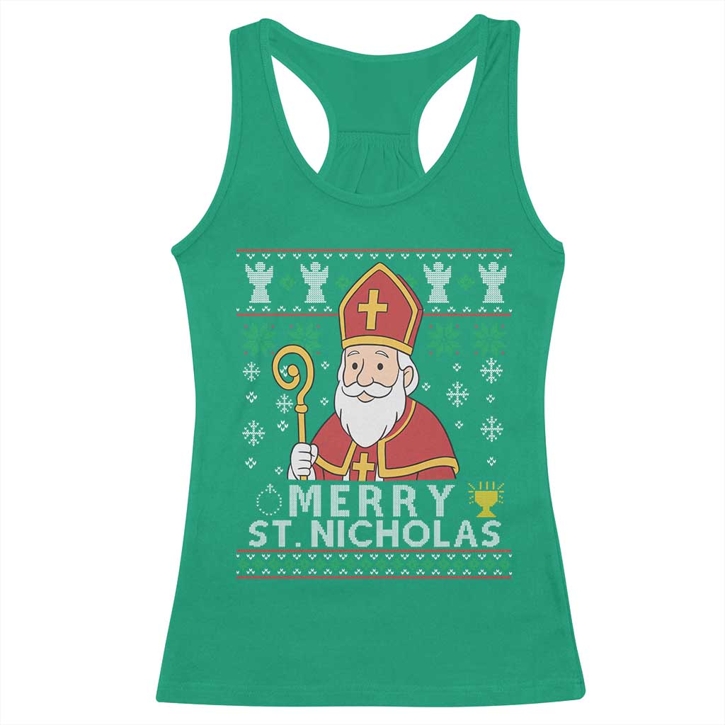 Saint Nicholas Santa Claus Christmas Racerback Tank Top - Wonder Print Shop