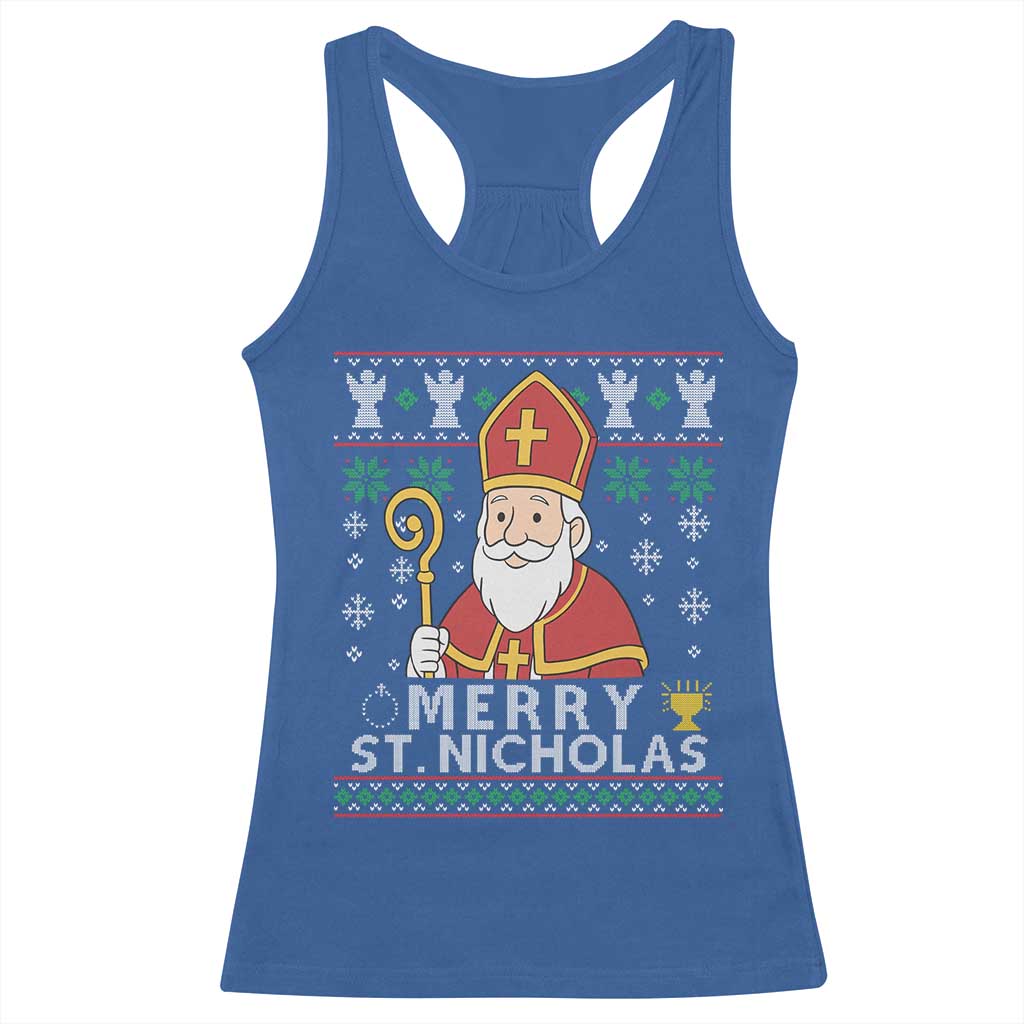 Saint Nicholas Santa Claus Christmas Racerback Tank Top - Wonder Print Shop