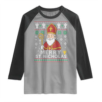 Saint Nicholas Santa Claus Christmas Raglan Shirt - Wonder Print Shop