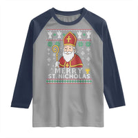 Saint Nicholas Santa Claus Christmas Raglan Shirt - Wonder Print Shop