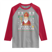Saint Nicholas Santa Claus Christmas Raglan Shirt - Wonder Print Shop