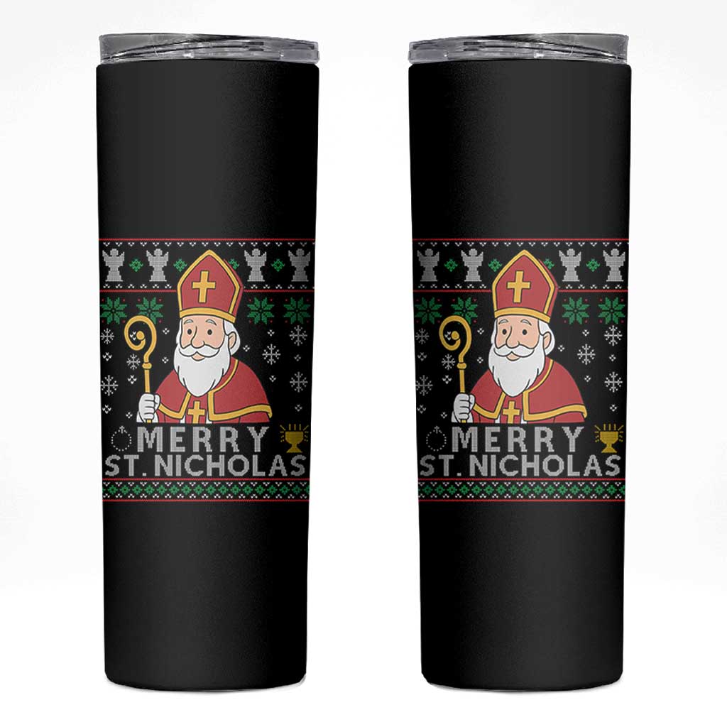 Saint Nicholas Santa Claus Christmas Skinny Tumbler - Wonder Print Shop