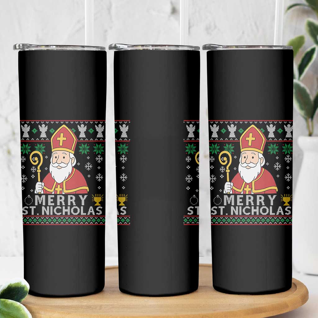 Saint Nicholas Santa Claus Christmas Skinny Tumbler - Wonder Print Shop