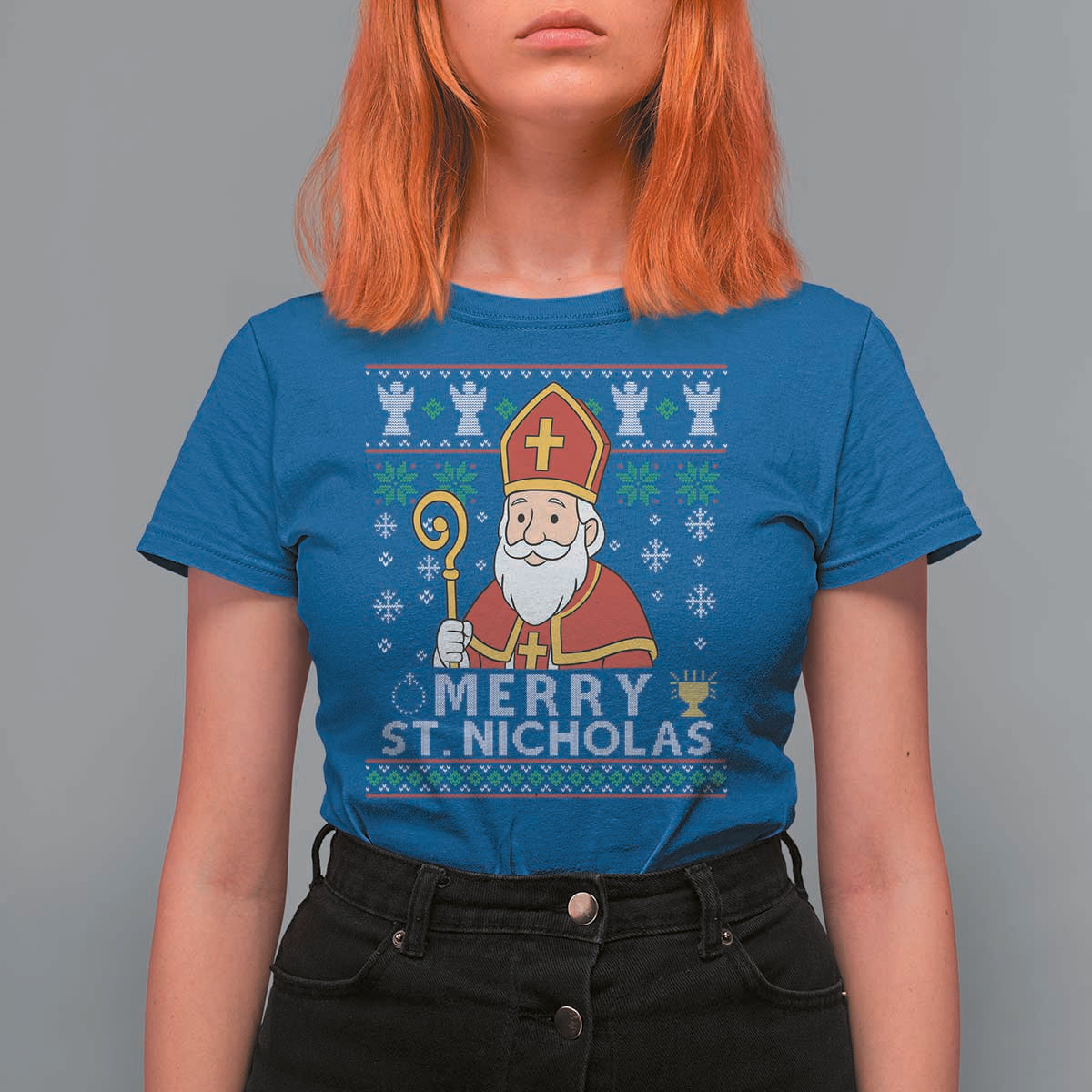 Saint Nicholas Santa Claus Christmas T Shirt For Women - Wonder Print Shop
