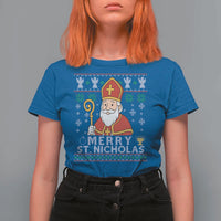 Saint Nicholas Santa Claus Christmas T Shirt For Women - Wonder Print Shop