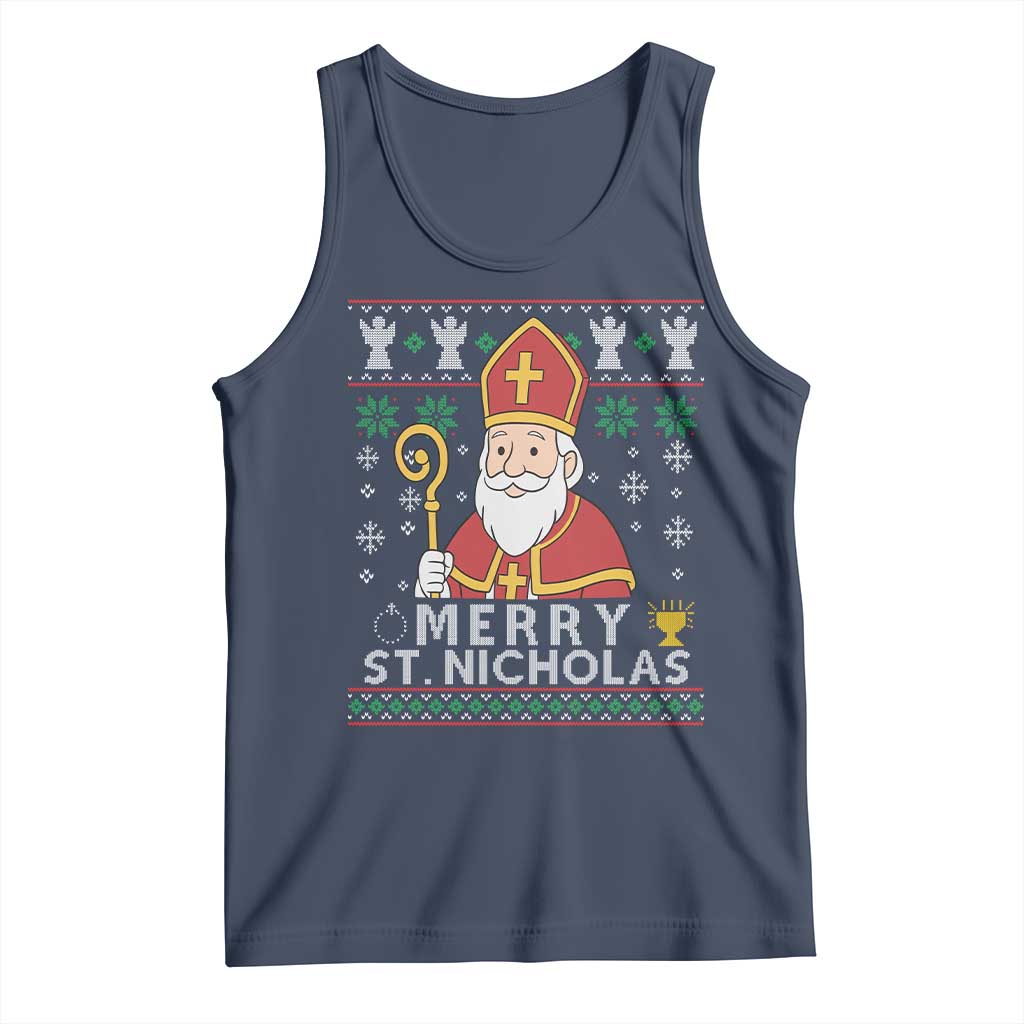 Saint Nicholas Santa Claus Christmas Tank Top - Wonder Print Shop