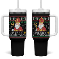 Saint Nicholas Santa Claus Christmas Tumbler With Handle - Wonder Print Shop