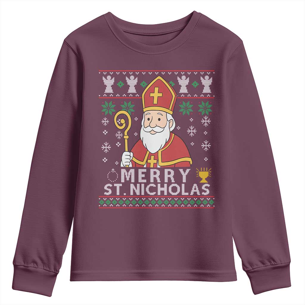 Saint Nicholas Santa Claus Christmas Youth Sweatshirt - Wonder Print Shop