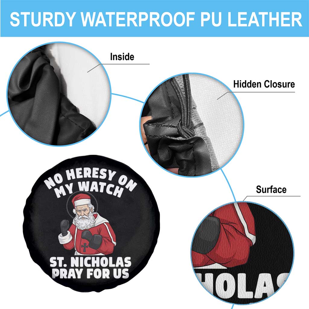 Funny Saint Nicholas Christmas Spare Tire Cover No Heresy On My Watch St Nicholas Pray For Us Saint Nick's - Wonder Print Shop