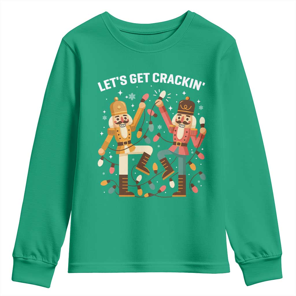 Funny Nutcracker Christmas Youth Sweatshirt Let Us Get Crackin - Wonder Print Shop