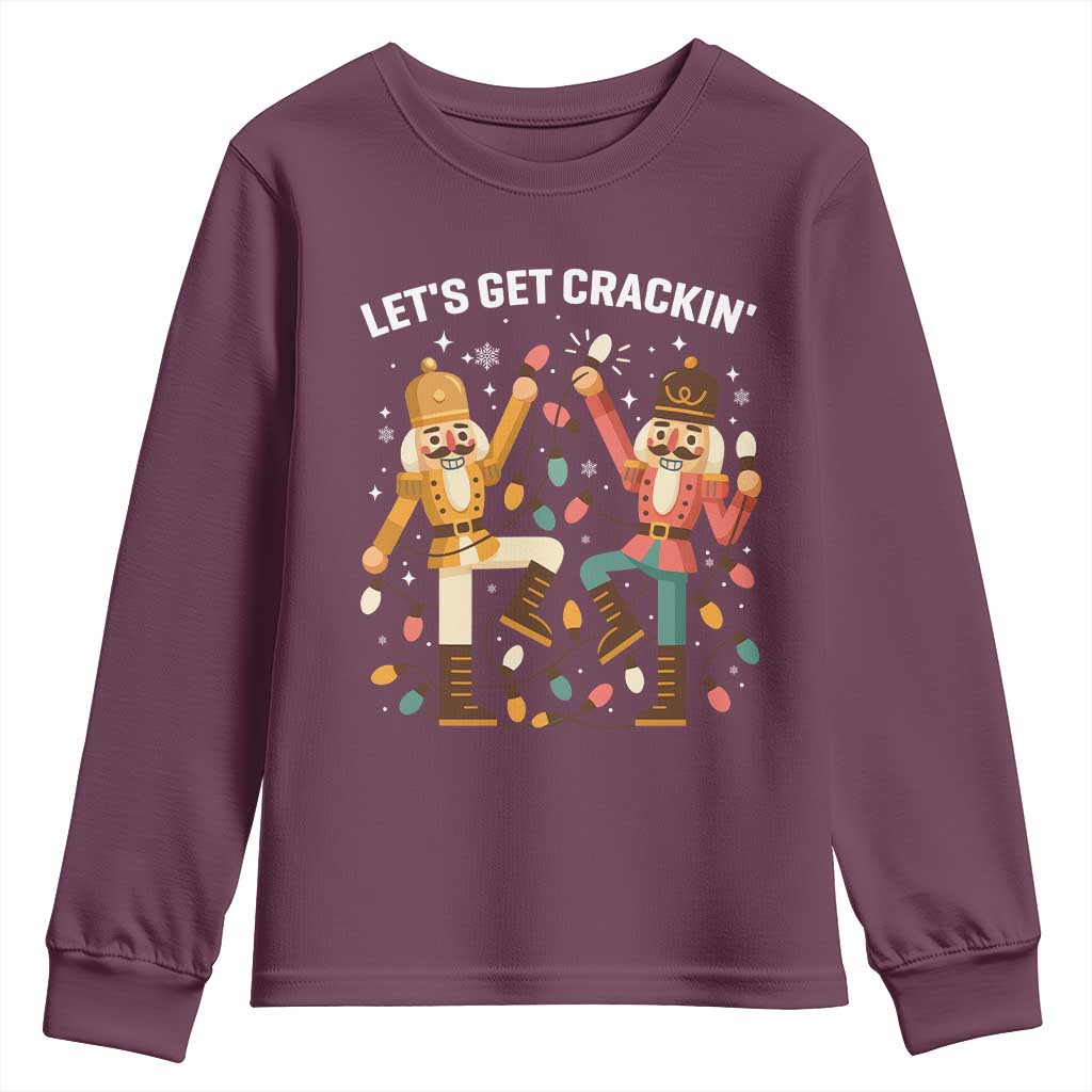 Funny Nutcracker Christmas Youth Sweatshirt Let Us Get Crackin - Wonder Print Shop