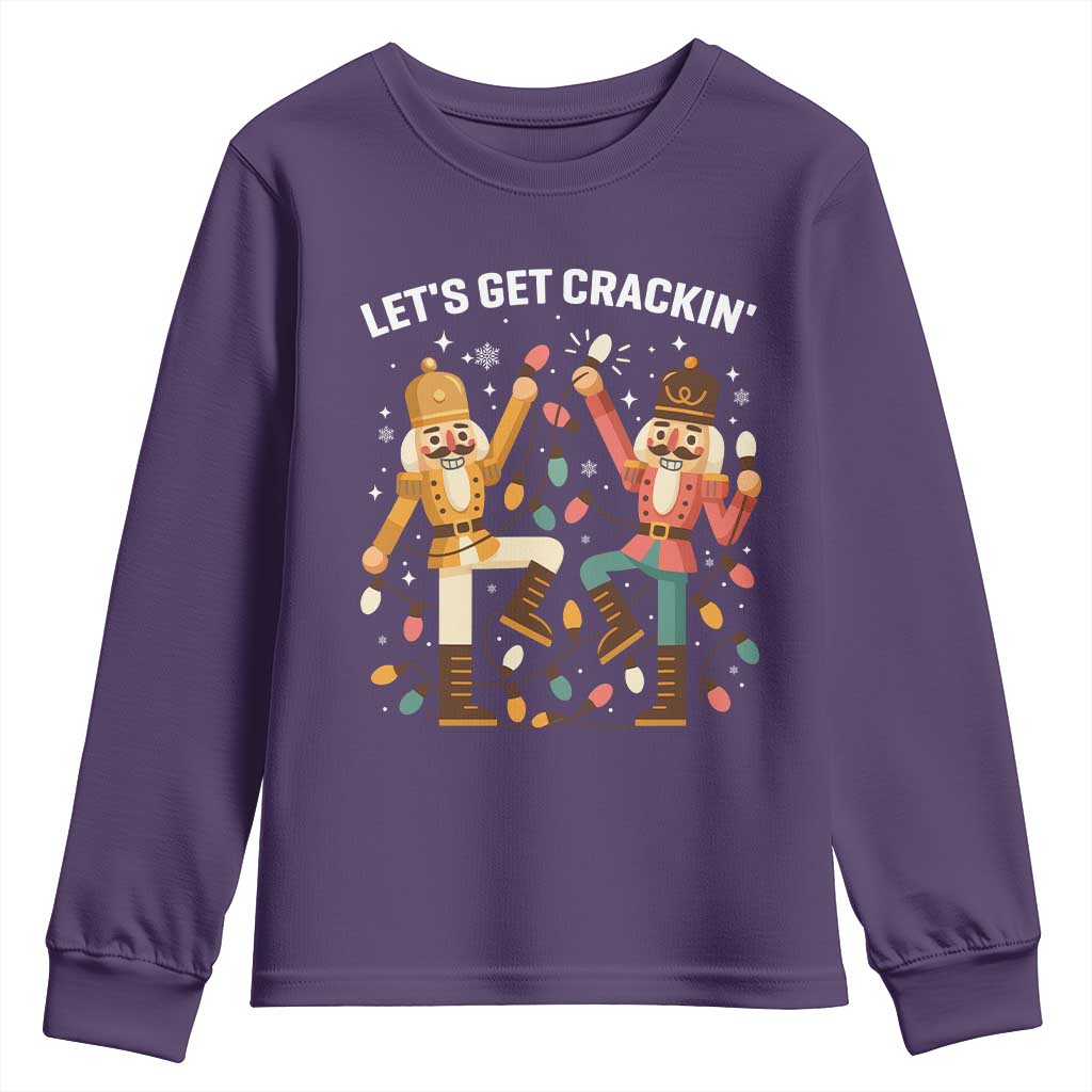 Funny Nutcracker Christmas Youth Sweatshirt Let Us Get Crackin - Wonder Print Shop