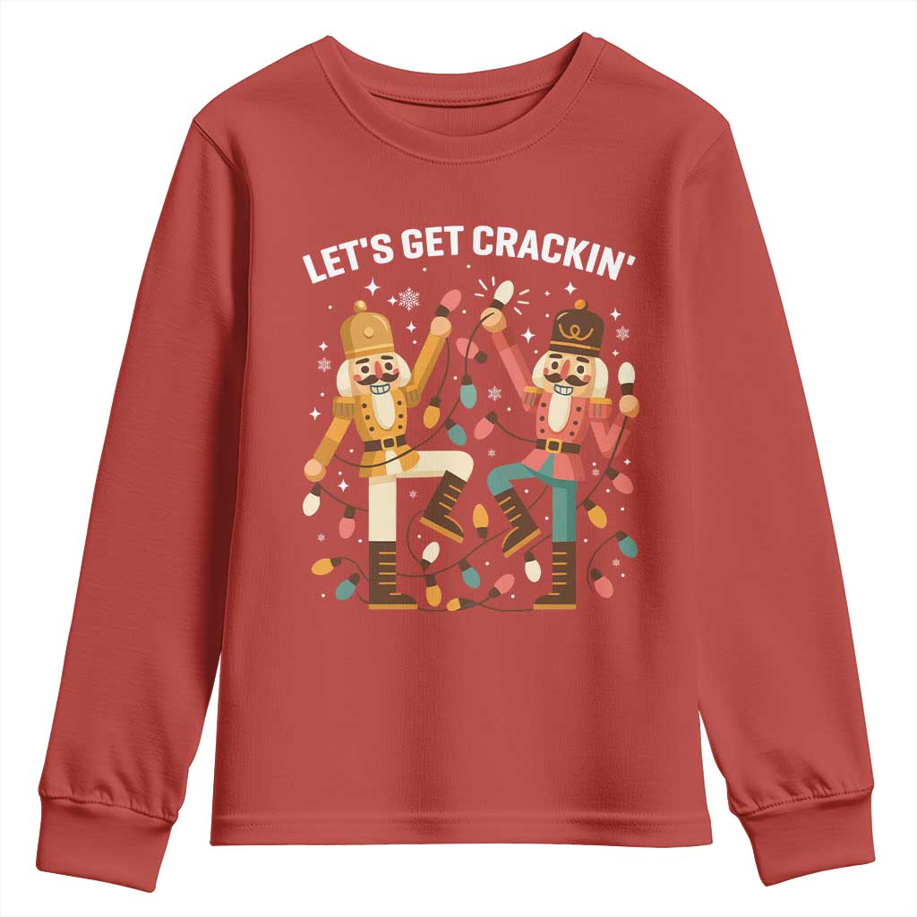 Funny Nutcracker Christmas Youth Sweatshirt Let Us Get Crackin - Wonder Print Shop