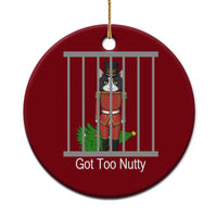 Funny Cat Nutcracker Christmas Ceramic Ornament Got Too Nutty - Wonder Print Shop