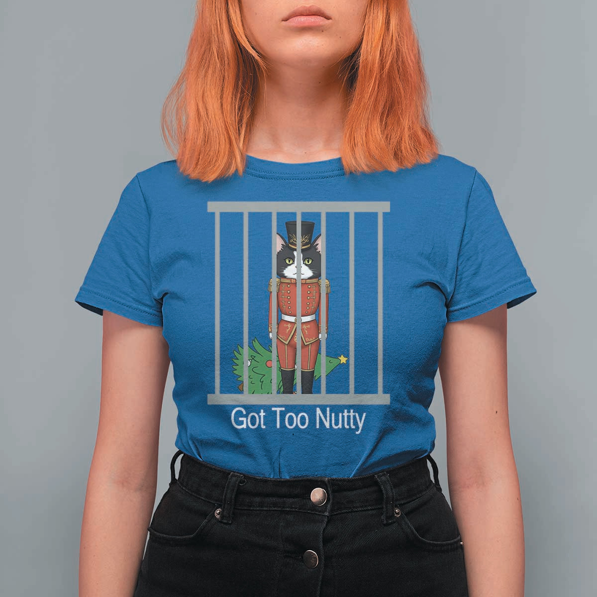 Funny Cat Nutcracker Christmas T Shirt For Women Got Too Nutty - Wonder Print Shop