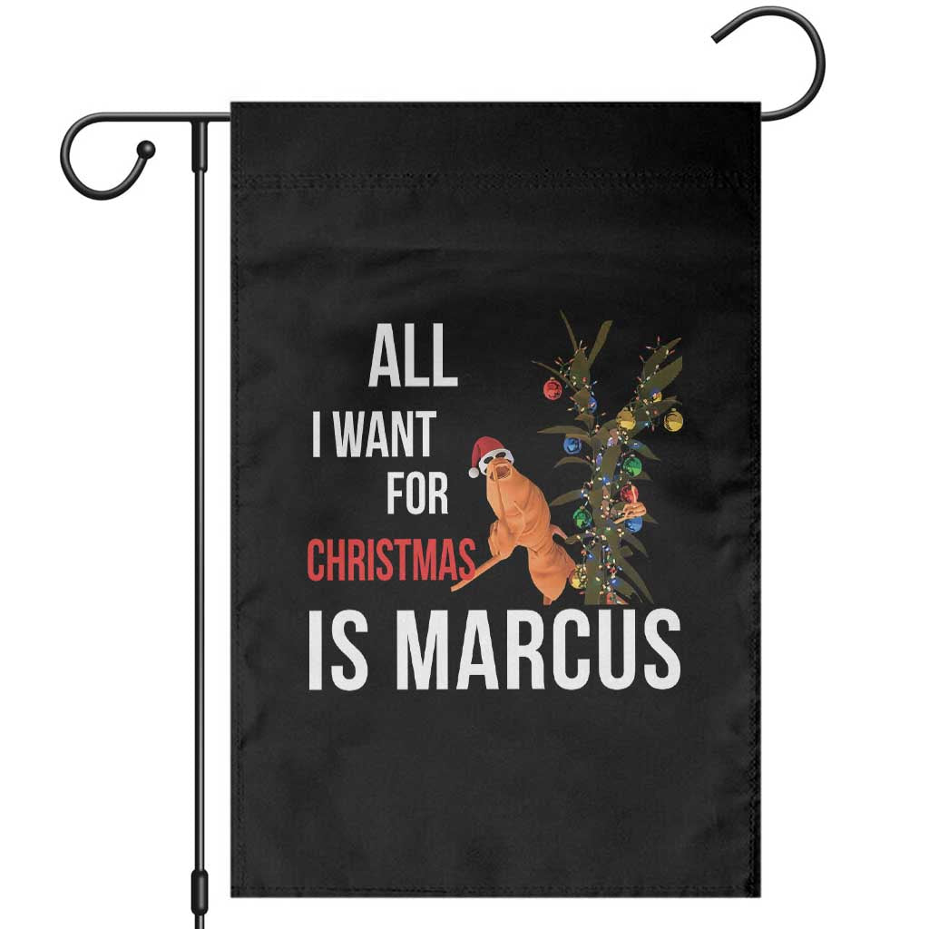 Marcus The Worm Robert Christmas Meme Garden Flag All I Want For Xmas Is Marcus - Wonder Print Shop